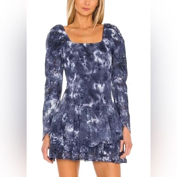 LoveShackFancy Cedria Dress Hand Dyed Midnight - Picture 1 of 5